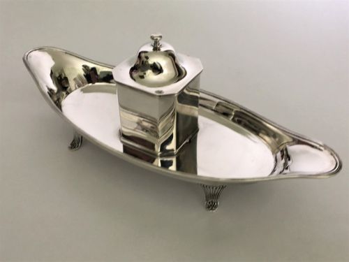 An Attractive Victorian Silver Ink Stand