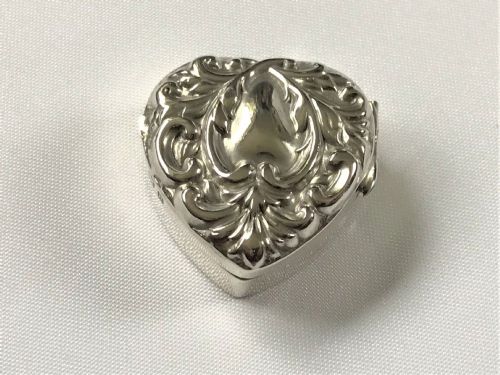 fig 1. A Victorian heart shaped silver pill box