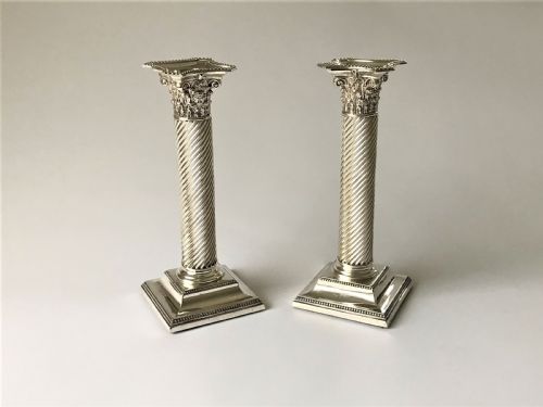 A Fabulous Pair of Victorian Silver Candlesticks