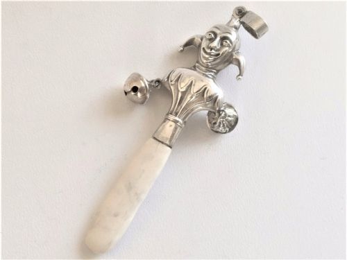 A Rare Silver Court Jester Rattle