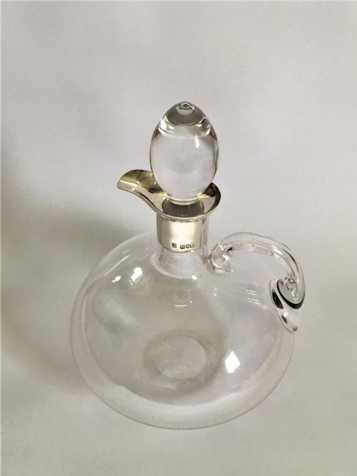 fig 1. A handsome Victorian silver mounted flagon decanter