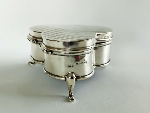 fig 1. A delightful silver trefoil trinket box