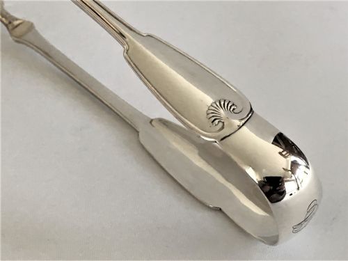 fig 1. A fabulous pair of 19th Century Tiffany silver tongs