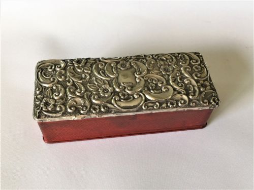 A Charming Edwardian Silver Mounted Ring Box