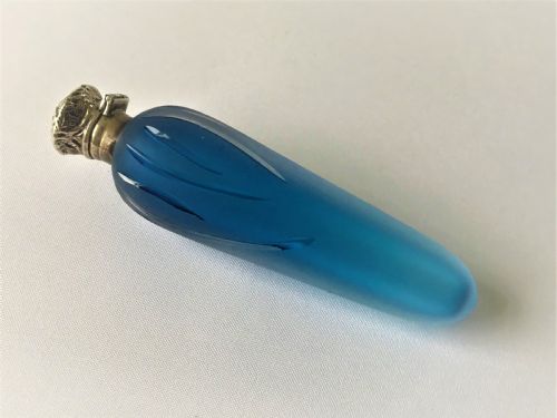 A Superb Victorian Silver & Satin Glass Scent Flask