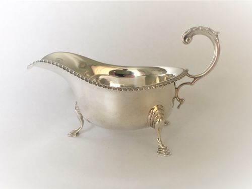 A Good Quality Silver Gravy Boat