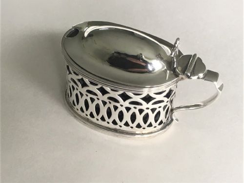 fig 1. A lovely pierced silver Victorian mustard pot