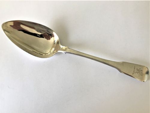 An Exeter Silver Georgian Silver Serving Spoon