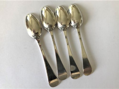 A Rare Set of 4 Irish 18th Century Demi-tasse Spoons