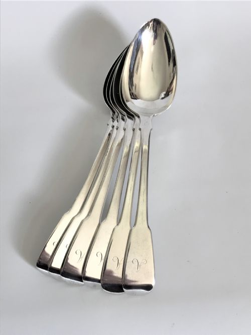 A Fine Set of 6 Georgian Silver Table/serving Spoons