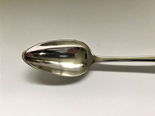 fig 1. A rare 18th Century Cork Assayed silver teaspoon