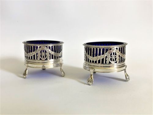 A Superb Pair of 18th Century Silver Condiment Tubs
