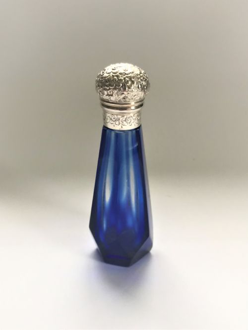 A Delightful Victorian Silver Mounted Scent Bottle