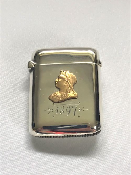 An Exceptional Victorian Commemorative Silver Vesta
