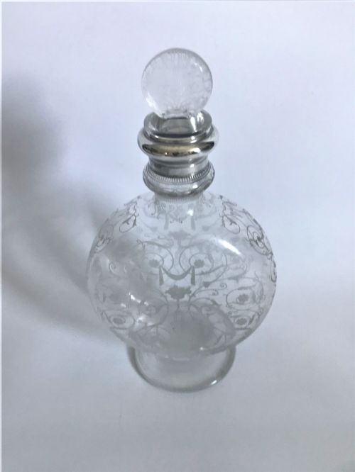 fig 1. A fabulous Baccarat silver mounted Moonflask decanter