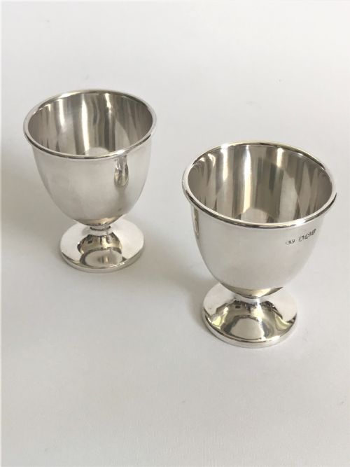 fig 1. A delightful pair of twin silver egg cups