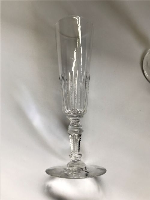 fig 3. A 19th Century harlequin set of cut champagne flutes