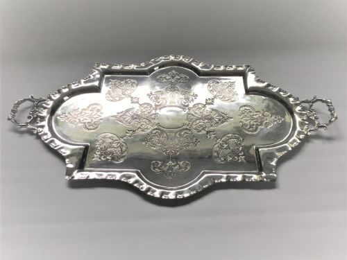 fig 1. An elegant Edwardian silver plated drinks tray