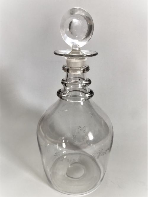 A Rare Georgian 'Fort for Ever' Etched Decanter