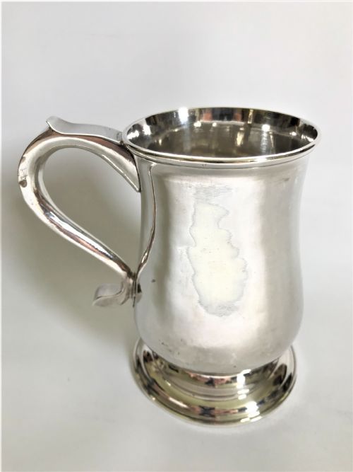 fig 3. An extremely rare 18th Century Newcastle silver pint tankard