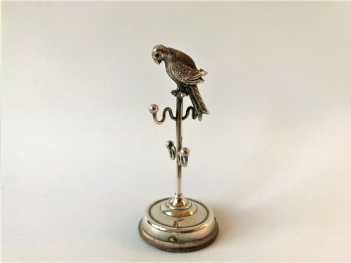 fig 1. An Extremely Rare Silver Parrot Pin Cushion/ring Tree