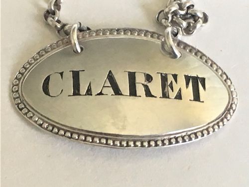 fig 1. A handsome Victorian silver Claret label