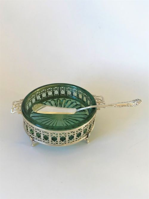 A Gorgeous Silver Butter Dish and Knife