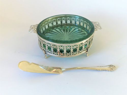 fig 1. A gorgeous silver butter dish and knife