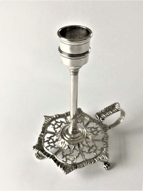 fig 1. A Lovely Victorian Pierced Silver Chamber Stick