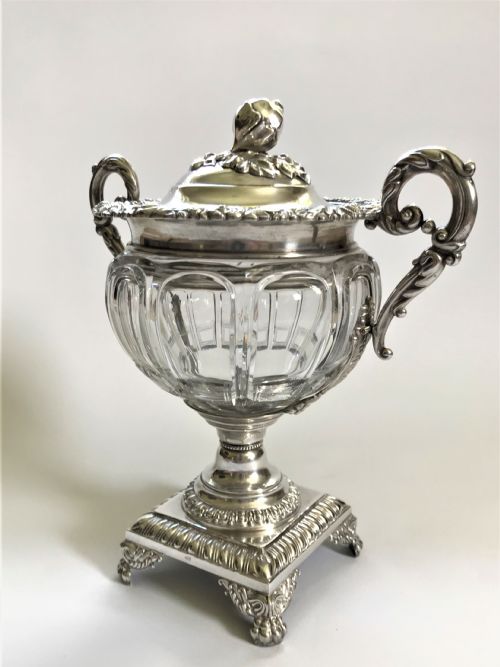 fig 1. A magnificent early French silver & glass bonboniere