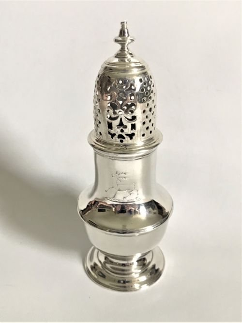A Rare George II Silver Caster