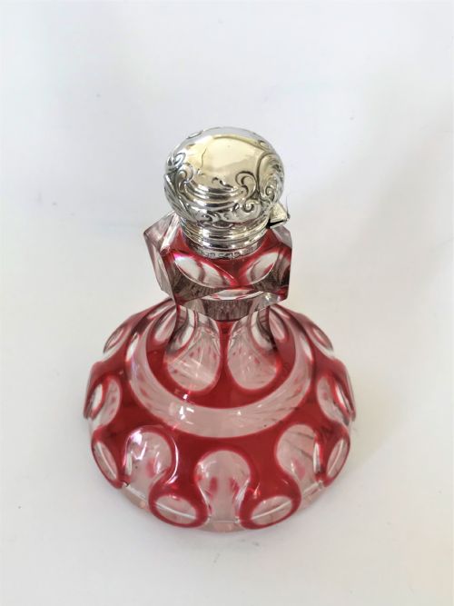 fig 1. A Gorgeous Silver & Glass Bohemian Cologne Bottle