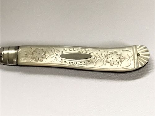 fig 1. A gorgeous Edwardian silver & mother-of-pearl fruit knife