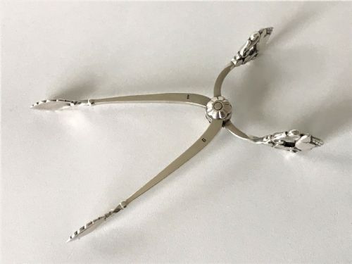 fig 1. A Fine Pair Of Acorn Pattern Georg Jensen Silver Sugar Nips