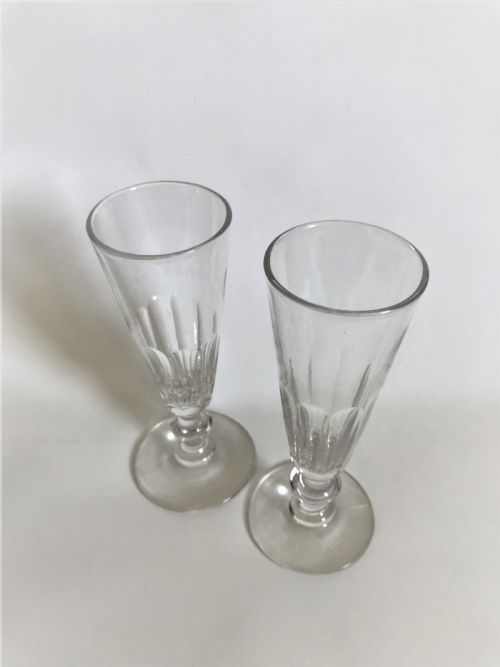 fig 1. A gorgeous pair of Victorian cut glass champagne flutes