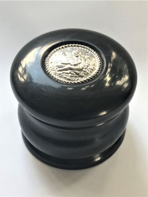 A Charming Silver & Ebony Ring/trinket Pot