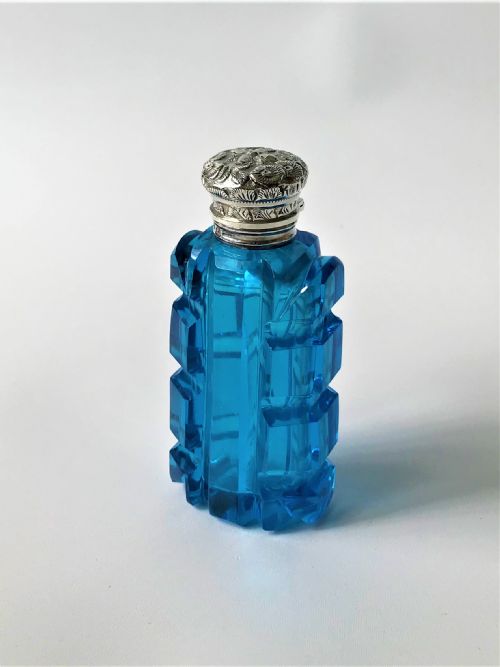 fig 1. A stunning Victorian silver mounted scent bottle