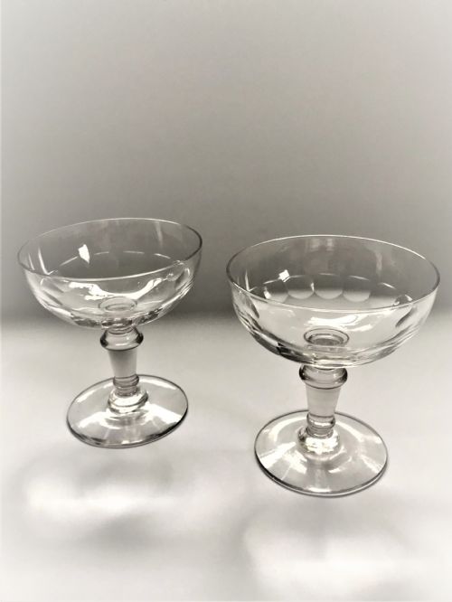 A Pair of French Cut Glass Champagne Bowls