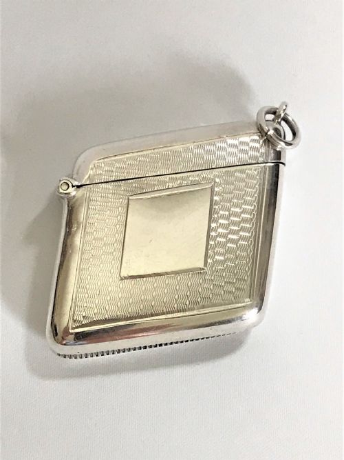 A Rare Victorian Novelty Trapezium Silver Vesta