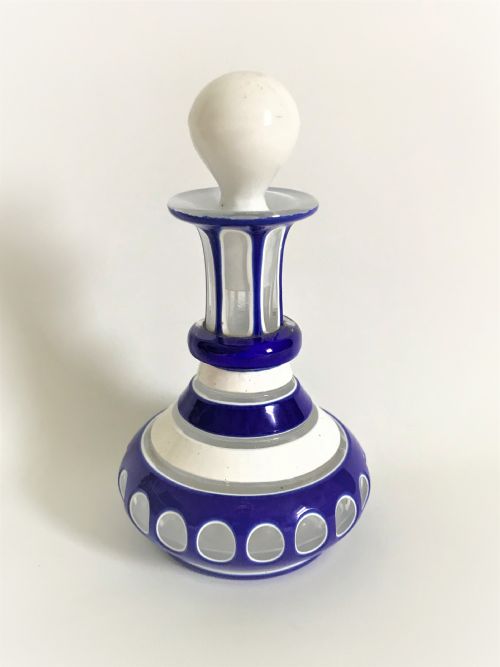 A Stunning Victorian Overlay Glass Cologne Bottle