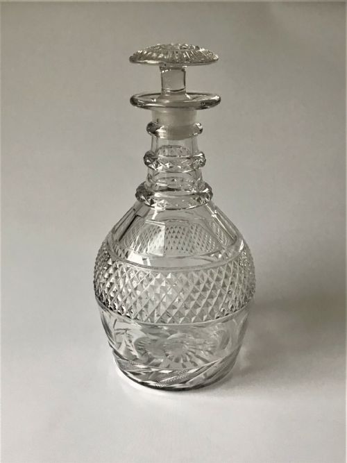 A Handsome Full Size Georgian Cut Glass Decanter