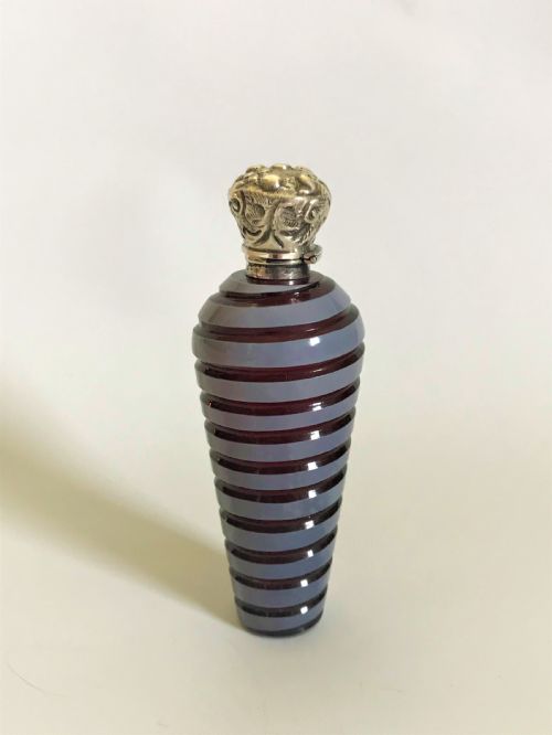 A Superb and Unusual Victorian Silver Mounted Scent Bottle