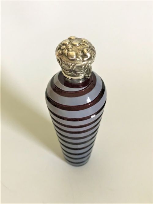 fig 1. A superb and unusual Victorian silver mounted scent bottle