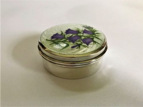 fig 1. A gorgeous silver & enamel lidded trinket pot