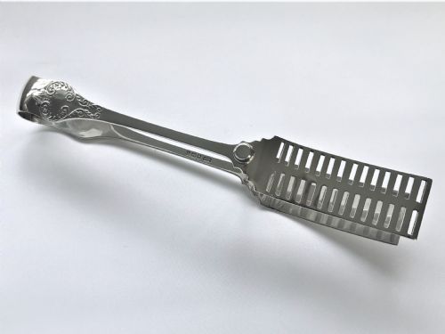 A Superb Quality Pair of Silver Asparagus Tongs