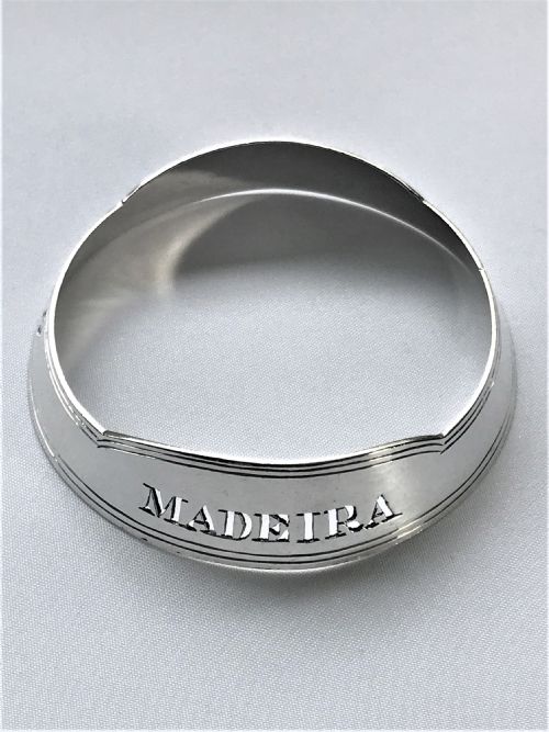 A Rare Victorian Silver Decanter Label Collar