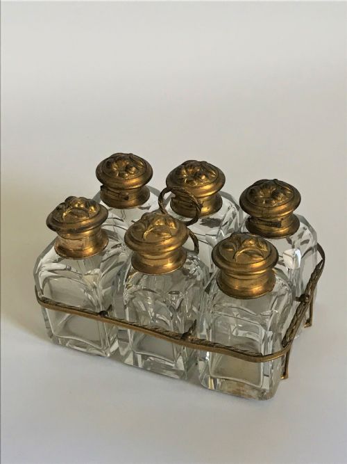 A Gorgeous French Ormolu and Cut Glass Cologne/toilet Water Stand