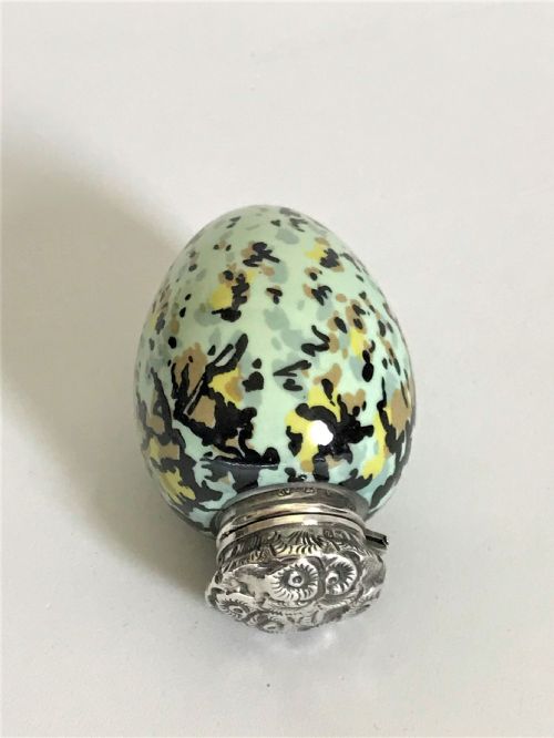 A Gorgeous Victorian Silver Mounted 'Egg' Scent Bottle