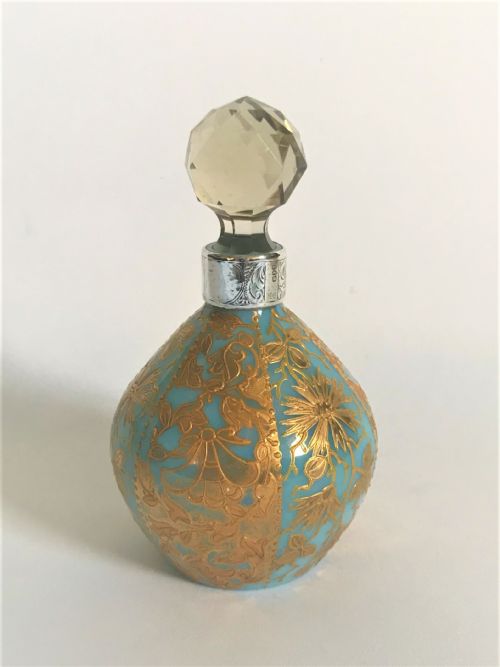 A Lovely Victorian Silver Mounted Cologne Bottle
