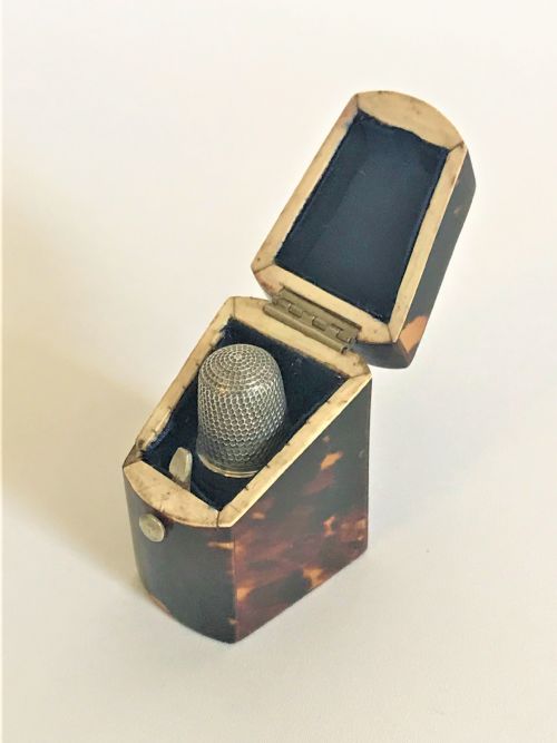A 19th Century Tortoiseshell Cased Silver Thimble